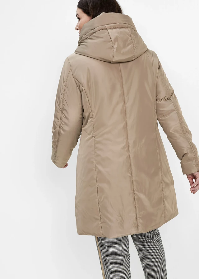 Gewatteerde jas, Kleur: taupe