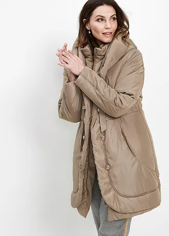 Gewatteerde jas, Kleur: taupe