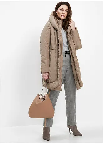 Gewatteerde jas, Kleur: taupe