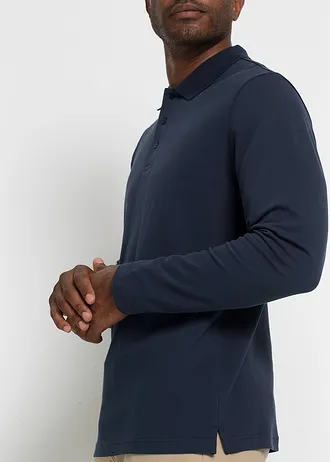 Polo triko s dlouhým rukávem • tmavě modrá • bonprix obchod