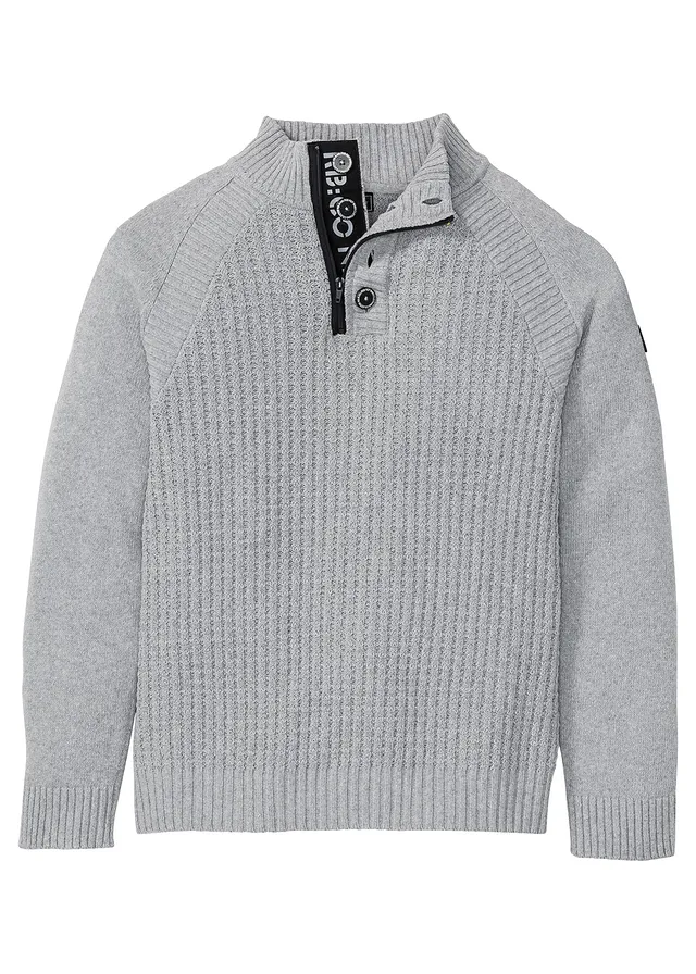 Pulover texturat cu guler înalt cu bumbac reciclat