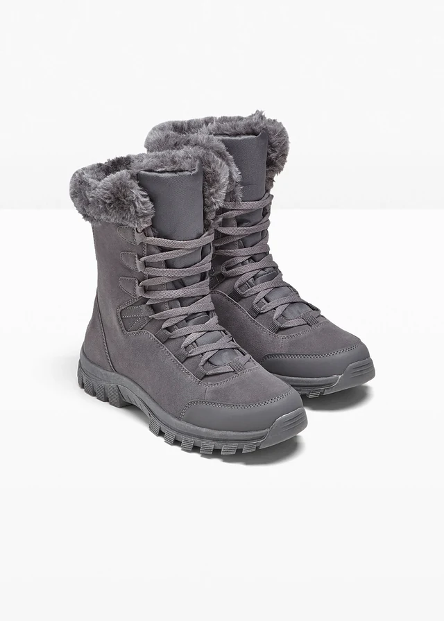Boots lacées et doublées à membrane Tex, Couleur: gris foncé