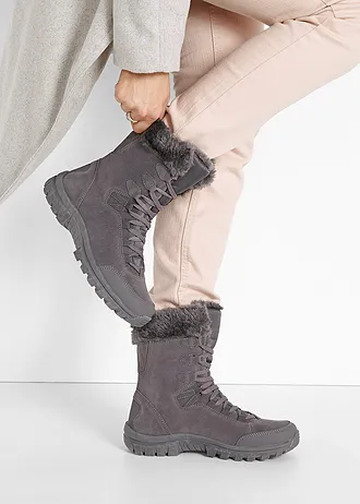 Šněrovací kotníková obuv s membránou Tex a podšívkou • tmavě šedá • bonprix obchod