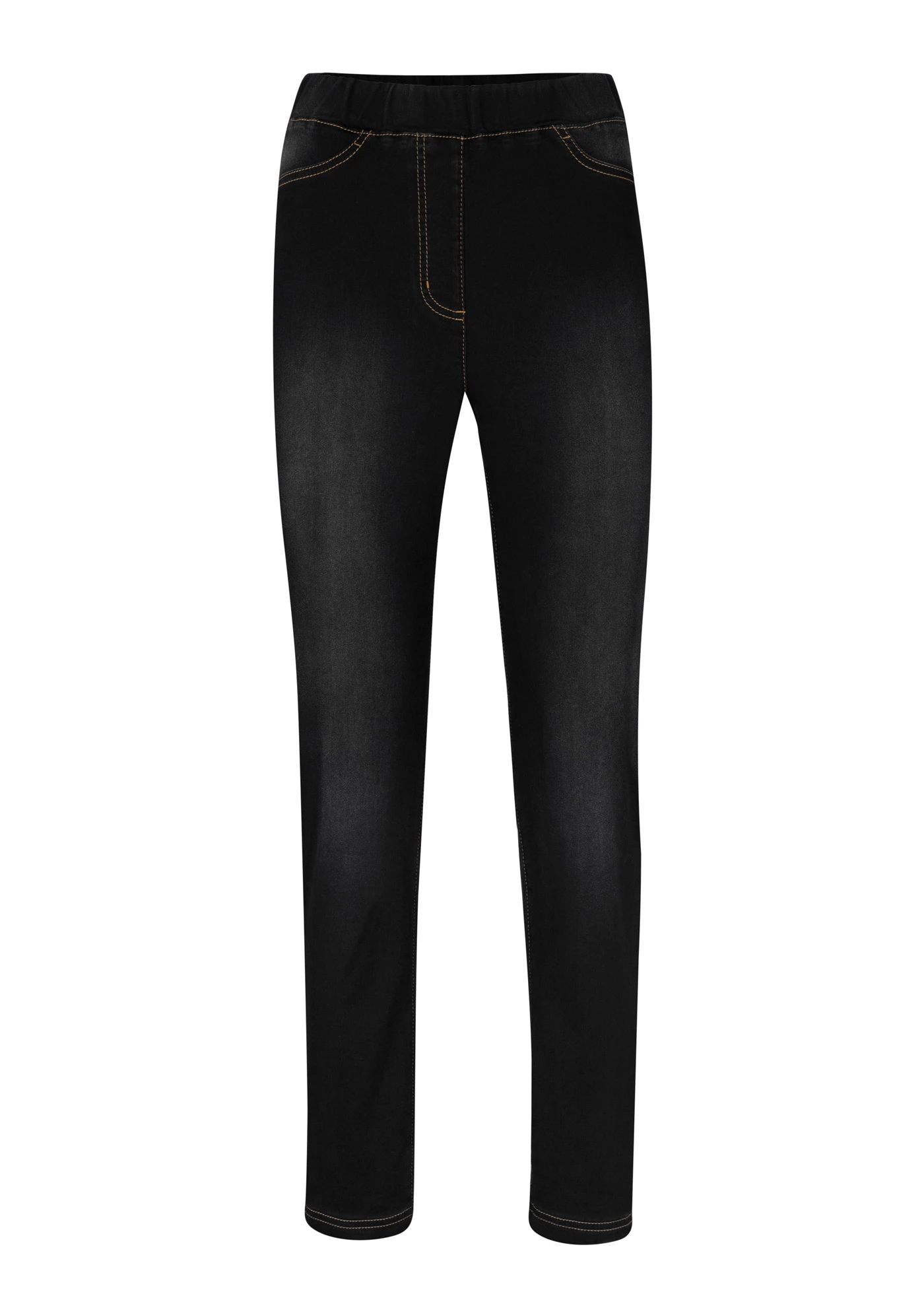 High Waist jeggings, ealstické, s termo funkcí, pohodlná pasovka • černý denim • bonprix obchod