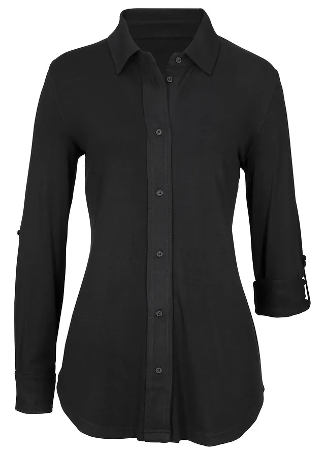 Jersey blouse, lang • zwart • bonprix online shop