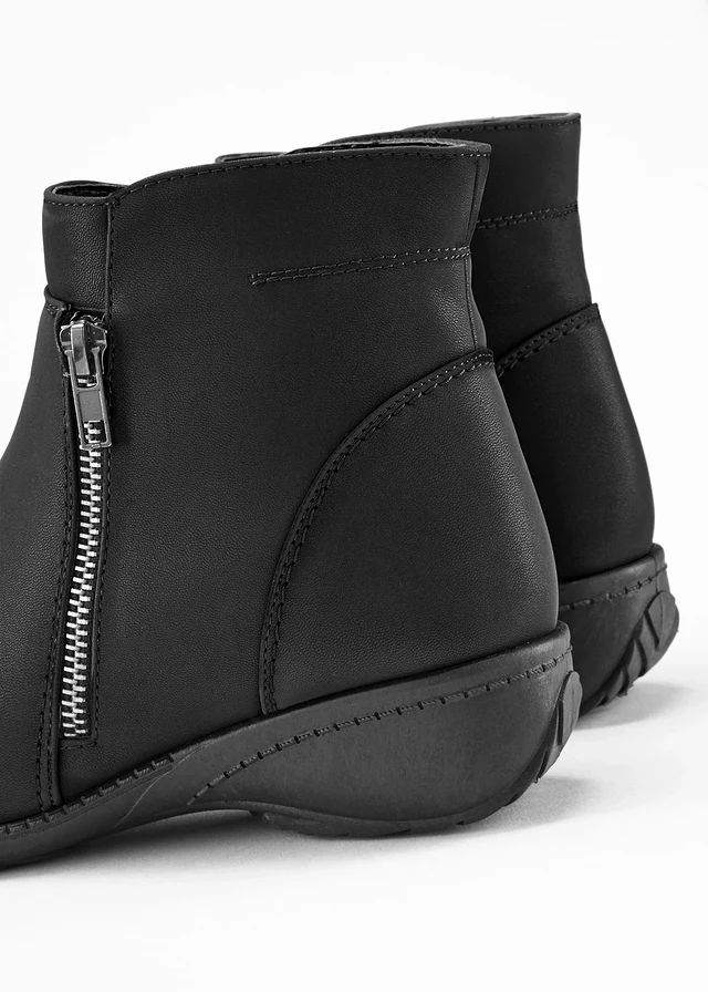 Bottines à fermeture zippée, Couleur: noir