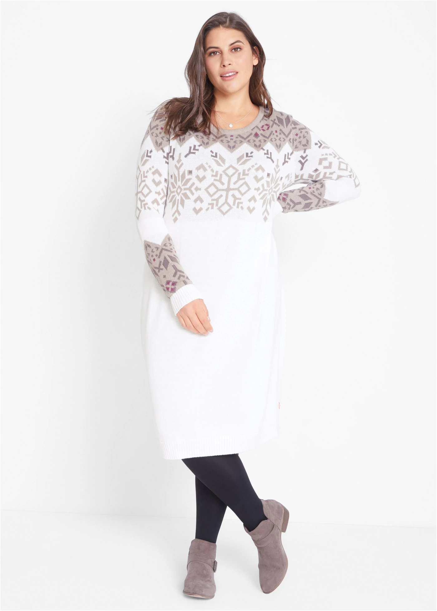 Robe en maille à motif norvégien • bleu foncé à motif plus size • product-page.page-title-suffix