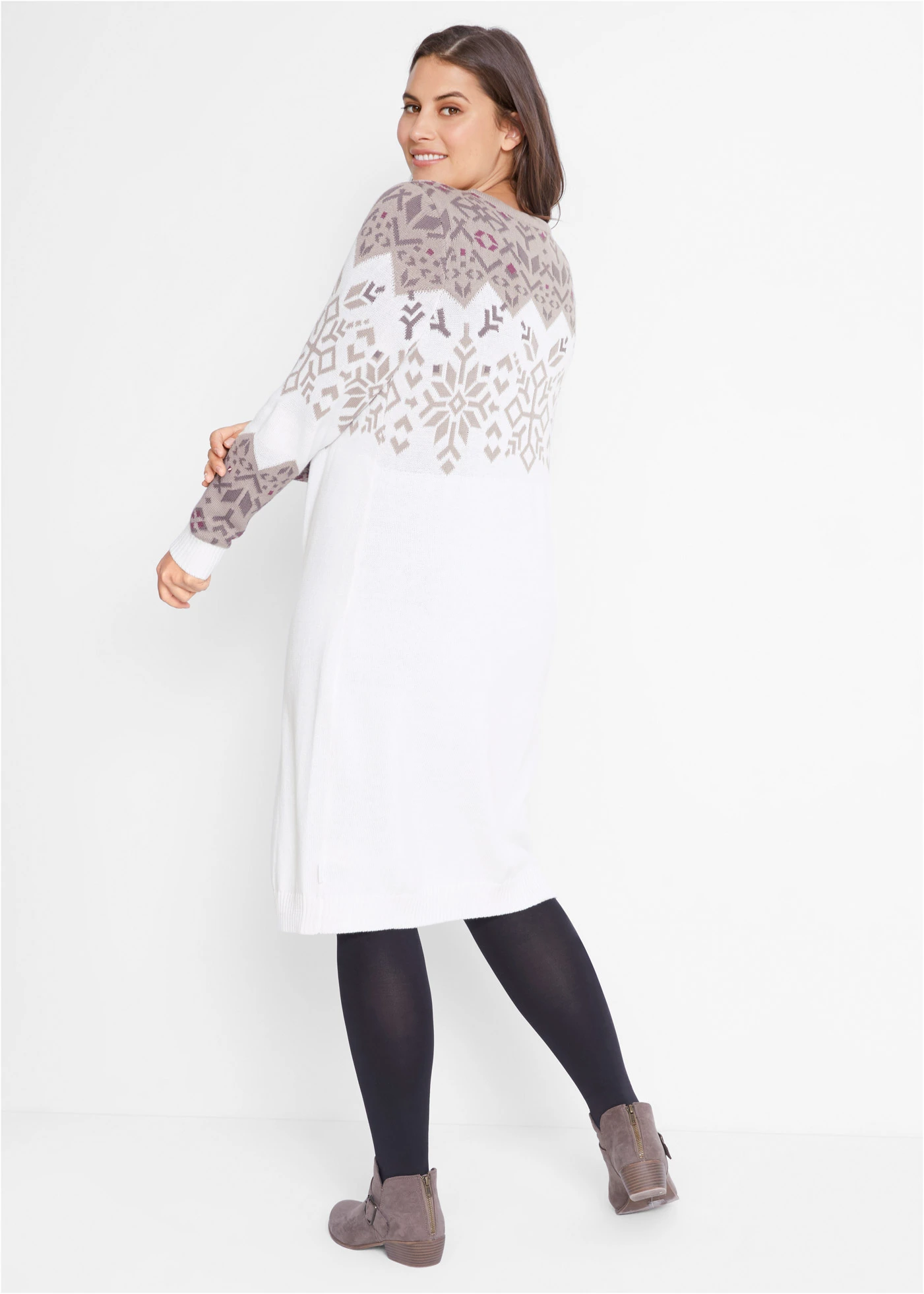 Robe en maille à motif norvégien • bleu foncé à motif plus size • product-page.page-title-suffix