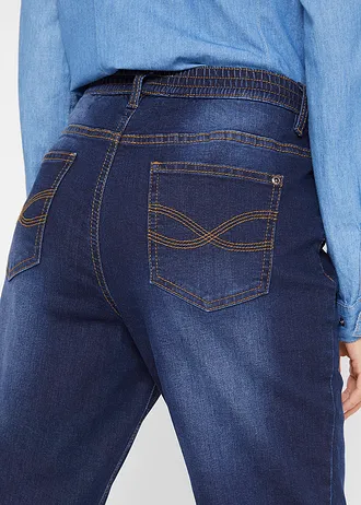 Termo džíny Straight, Mid Waist • tmavě modrá used • bonprix obchod