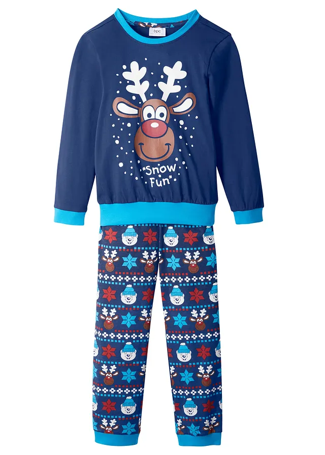 Pijama băieţi de Crăciun, cu bumbac bio (2piese)
