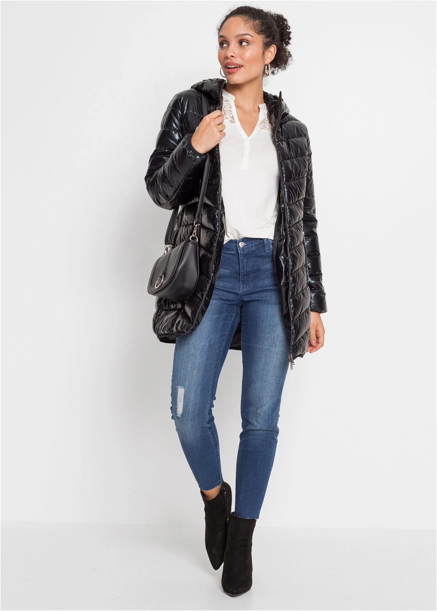 Doudoune à effet métallisé • noir métallisé • Boutique bonprix