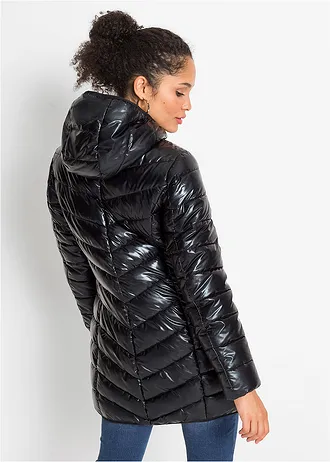 Doudoune à effet métallisé, Couleur: noir métallisé