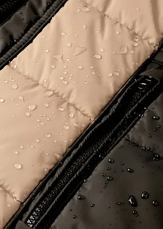 Krátký outdoorový kabát s umělou kožešinou, voděodolný • béžovo-černá • bonprix obchod