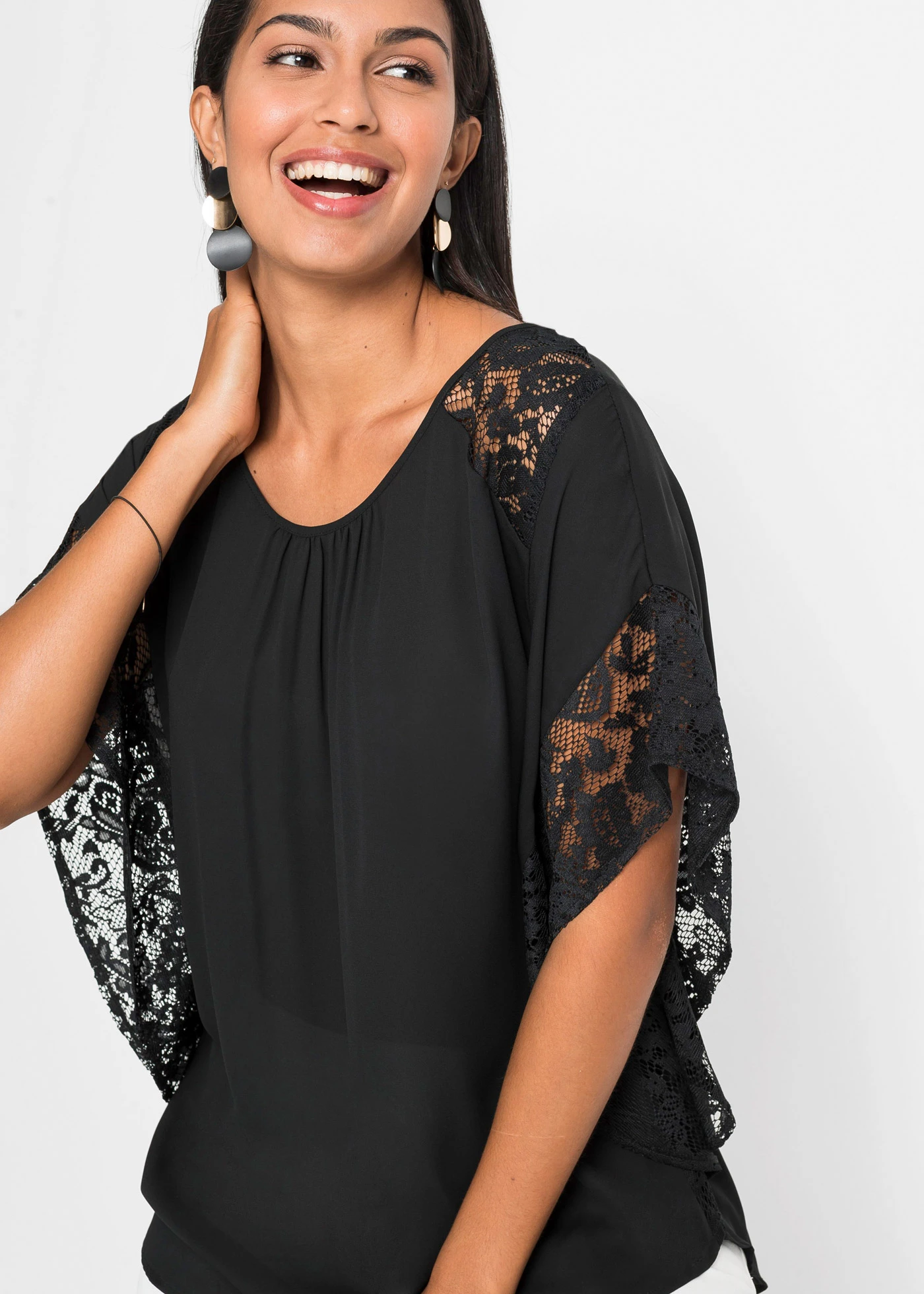 Tuniek met applicaties • zwart • bonprix online shop