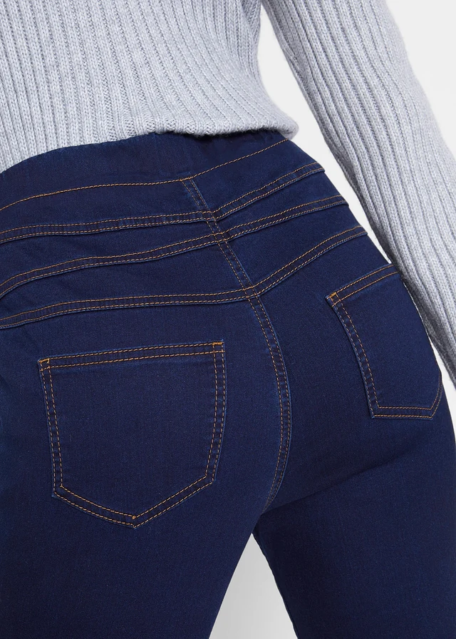 High waist thermo jegging van licht en elastisch materiaal met comfortband • dark denim • product-page.page-title-suffix