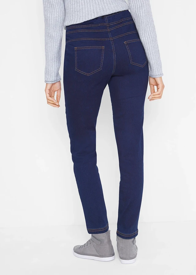 High waist thermo jegging van licht en elastisch materiaal met comfortband • dark denim • product-page.page-title-suffix
