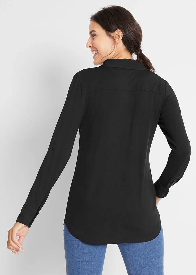 Jersey blouse, lang • zwart • product-page.page-title-suffix