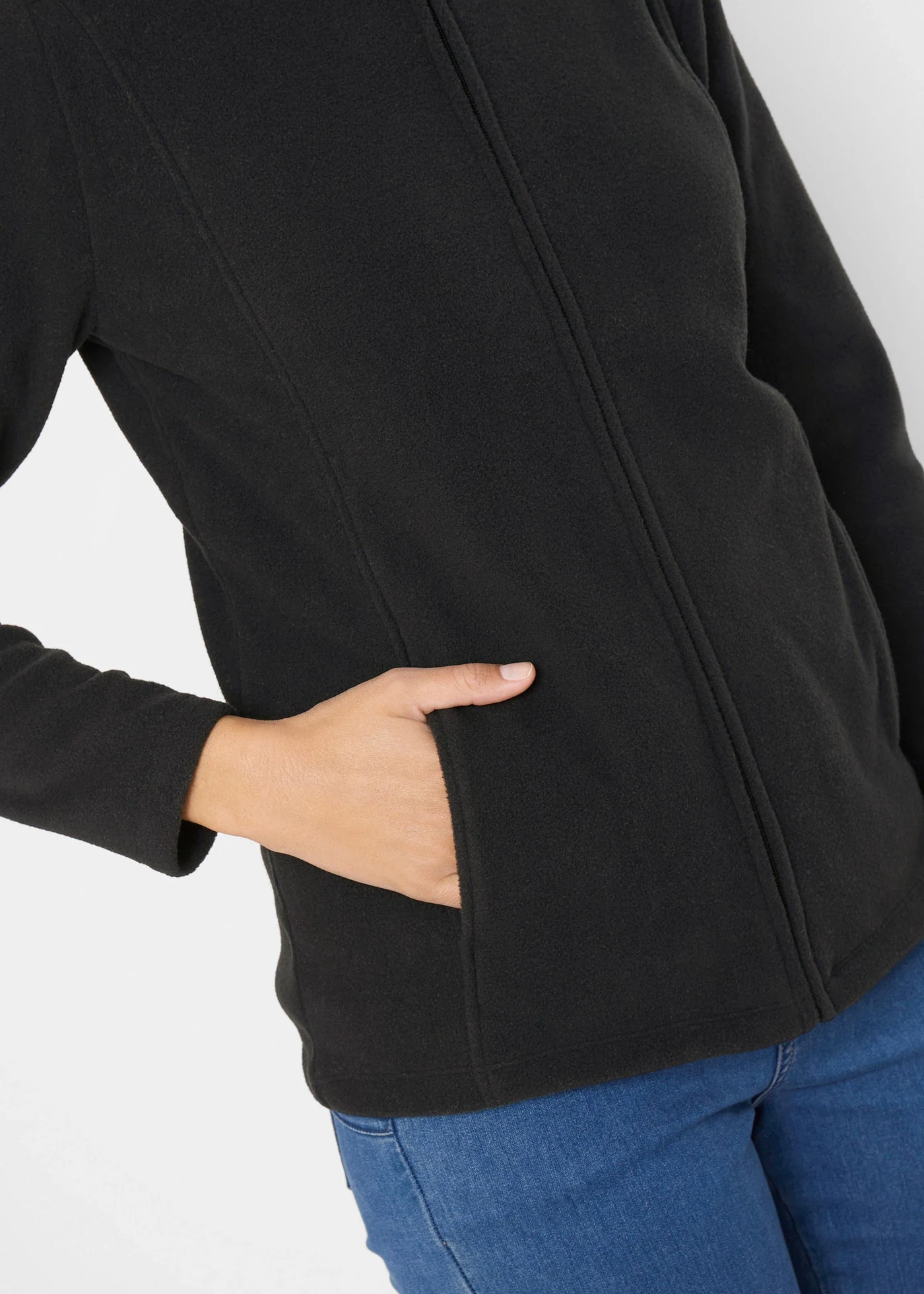 Bluza rozpinana z polaru ze stójką • czarny • sklep bonprix