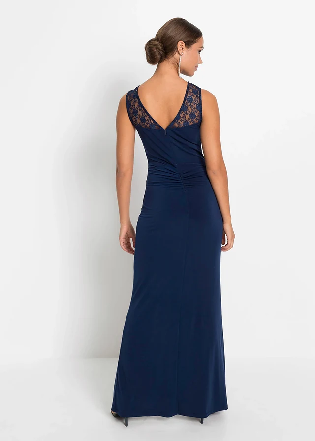 Robe longue à dentelle, Couleur: bleu foncé