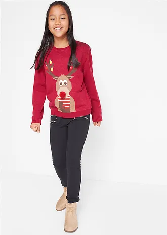 Kinderen kersttrui • donkerrood • bonprix online shop