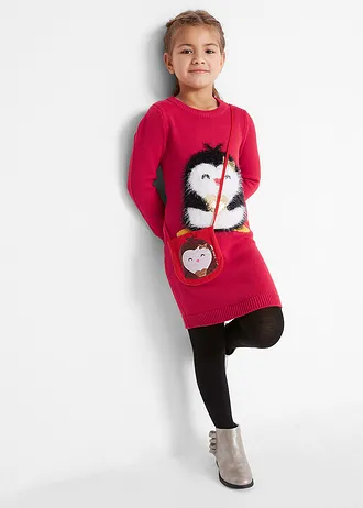 Robe en maille avec sac (ens. 2 pces), Couleur: rouge