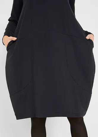 Robe en jersey, coupe ovoïde • noir • Boutique bonprix