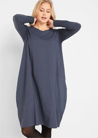 Katoenen overhemdjurk in O-vorm • bosbes • bonprix online shop
