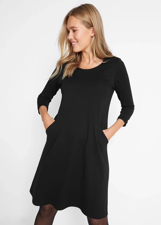 Robe en Punto di Roma • noir • product-page.page-title-suffix