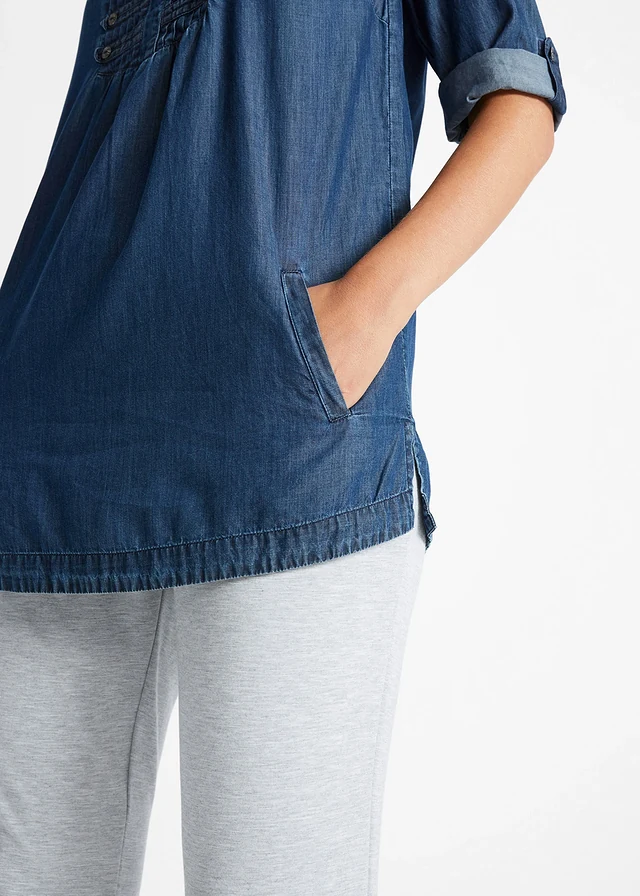 Lange blouse in A-lijn • blue stone • product-page.page-title-suffix