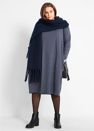 Žerzejové šaty ve střihu do O, barva: borůvková