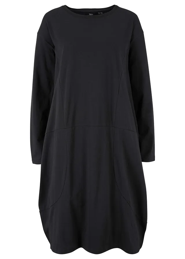 Robe en jersey, coupe ovoïde • noir • Boutique bonprix
