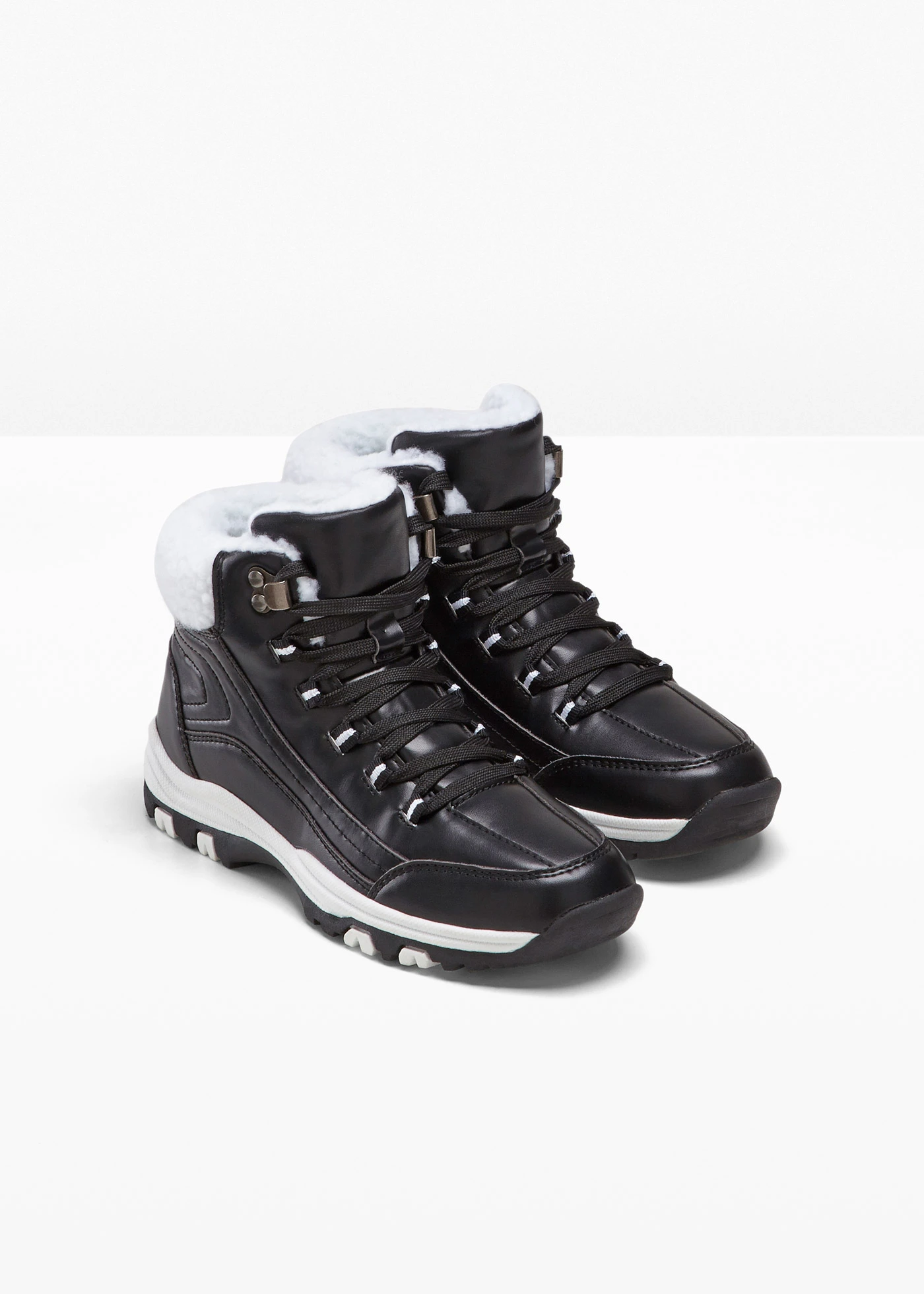 Šněrovací kotníková obuv • černá • bonprix obchod