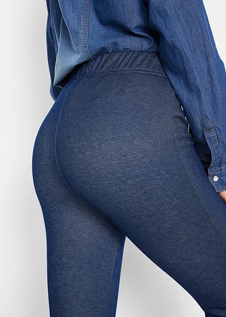Legginsy termiczne z imitacji jeansu • niebieski • sklep bonprix