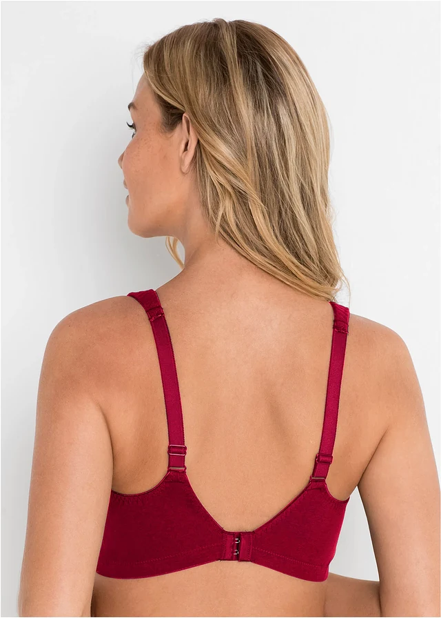 Bh zonder beugels met biologisch katoen (set van 2), Kleur: donkerblauw+schoorsteenrood