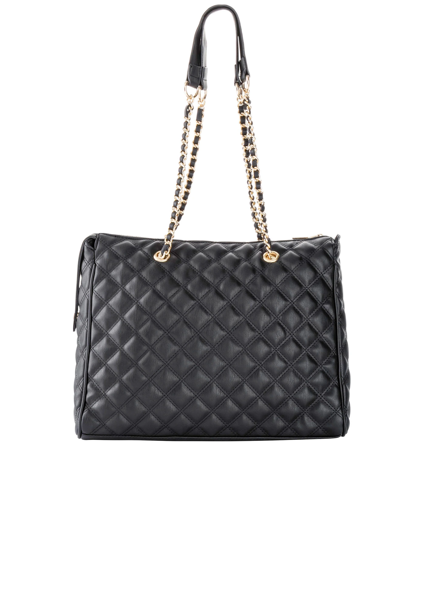 Poșetă cu efect decorativ de matlasare • negru/auriu • magazin bonprix