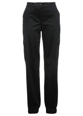 Cargo kalhoty z bavlny s podílem streče • černá • bonprix obchod