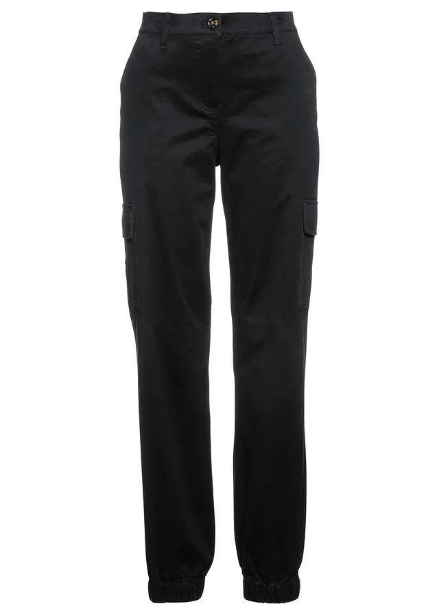 Cargo kalhoty z bavlny s podílem streče • černá • bonprix obchod
