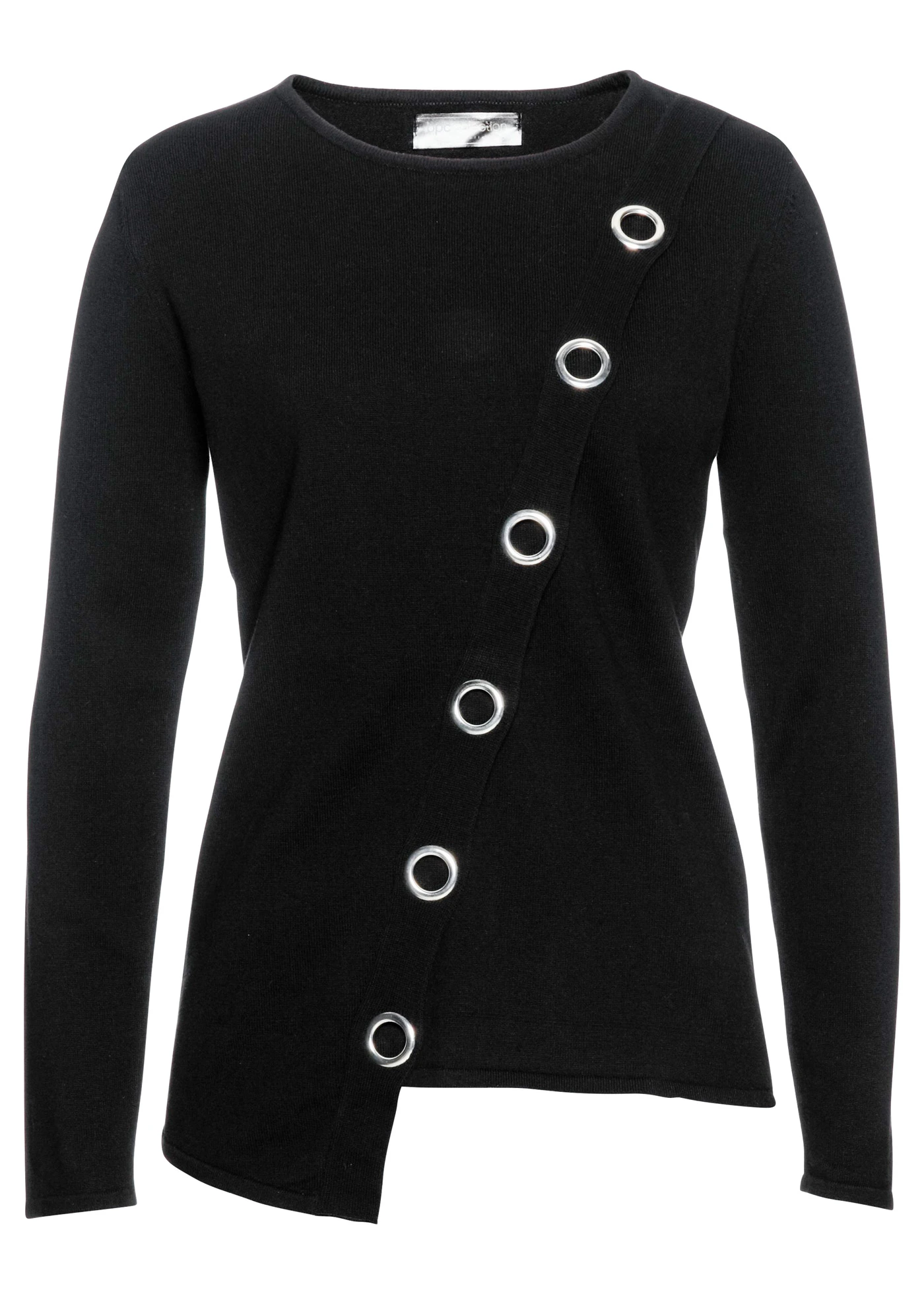 Sweter z ćwiekami • czarno-srebrny • sklep bonprix