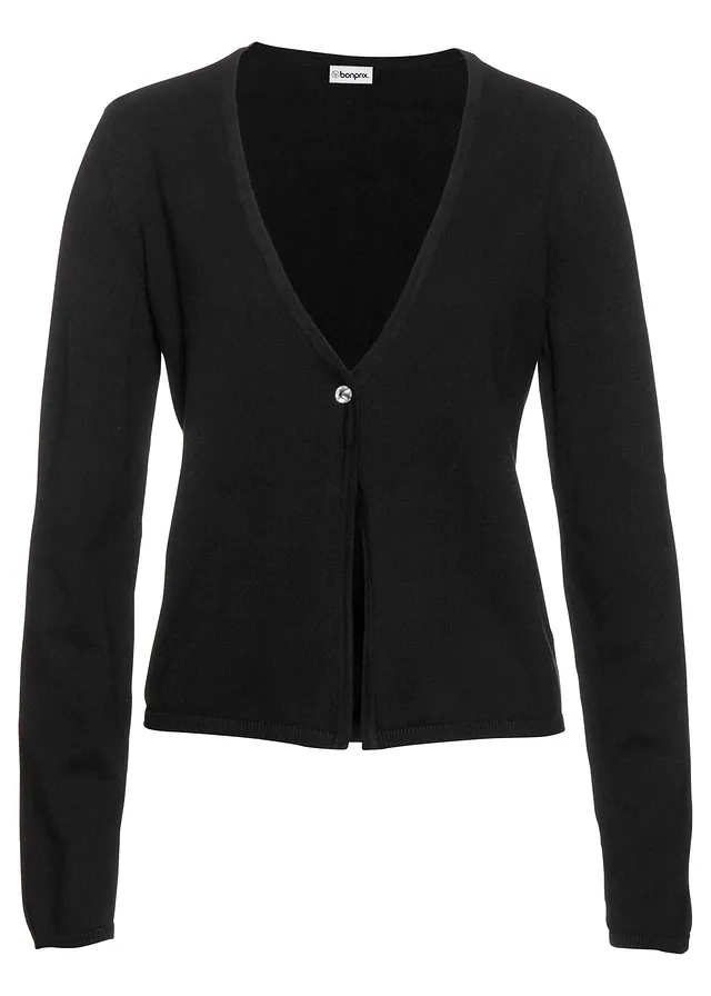 Fijngebreid vest • zwart • bonprix online shop