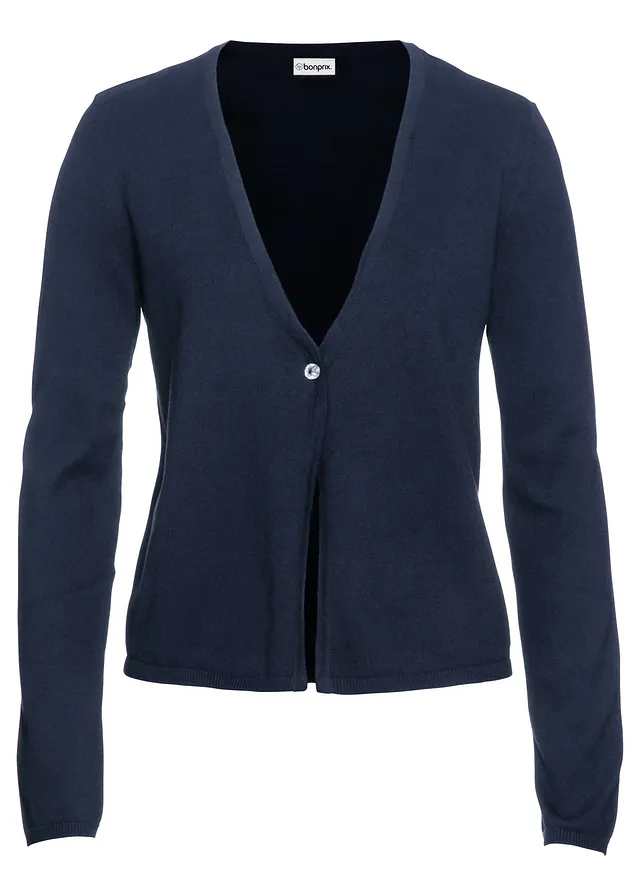 Fijngebreid vest • donkerblauw • bonprix online shop