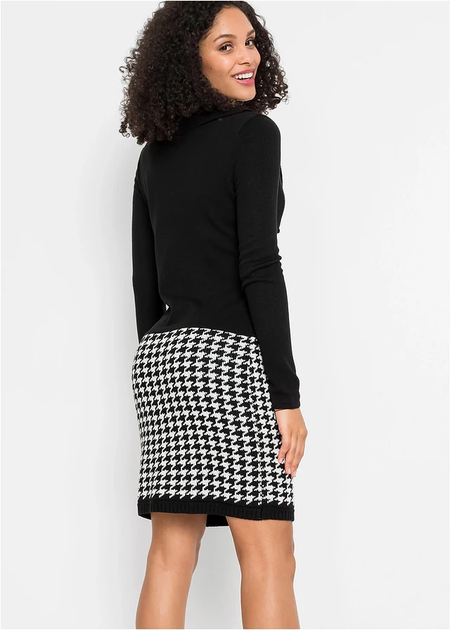 Robe en maille • noir-écru graphique • product-page.page-title-suffix