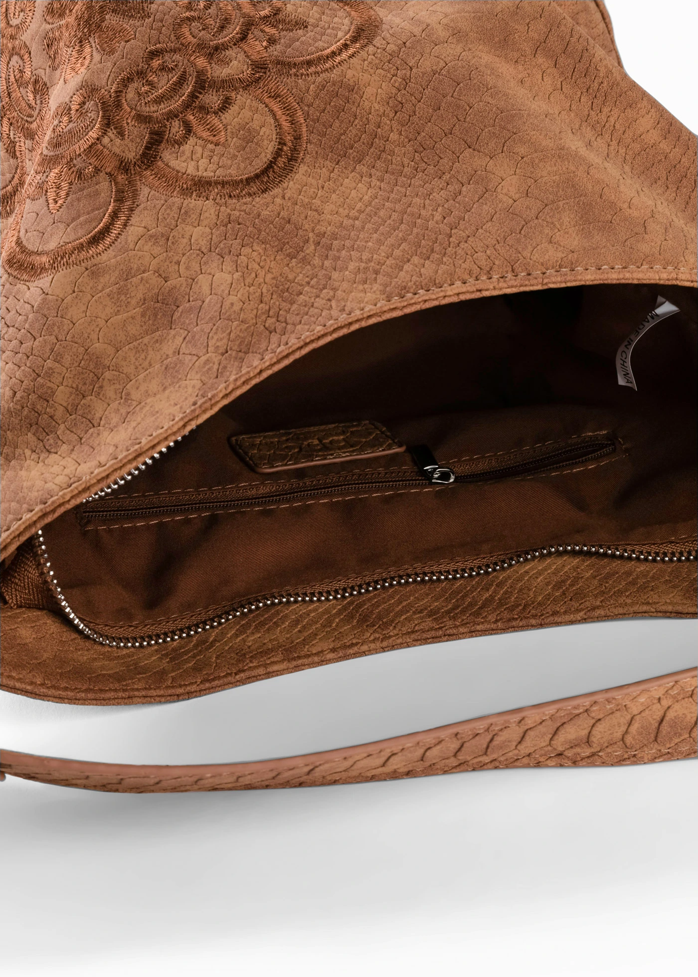 Handtas met borduursel • cognac • bonprix online shop