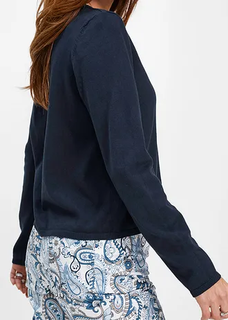 Gilet simple en fine maille • bleu foncé • Boutique bonprix