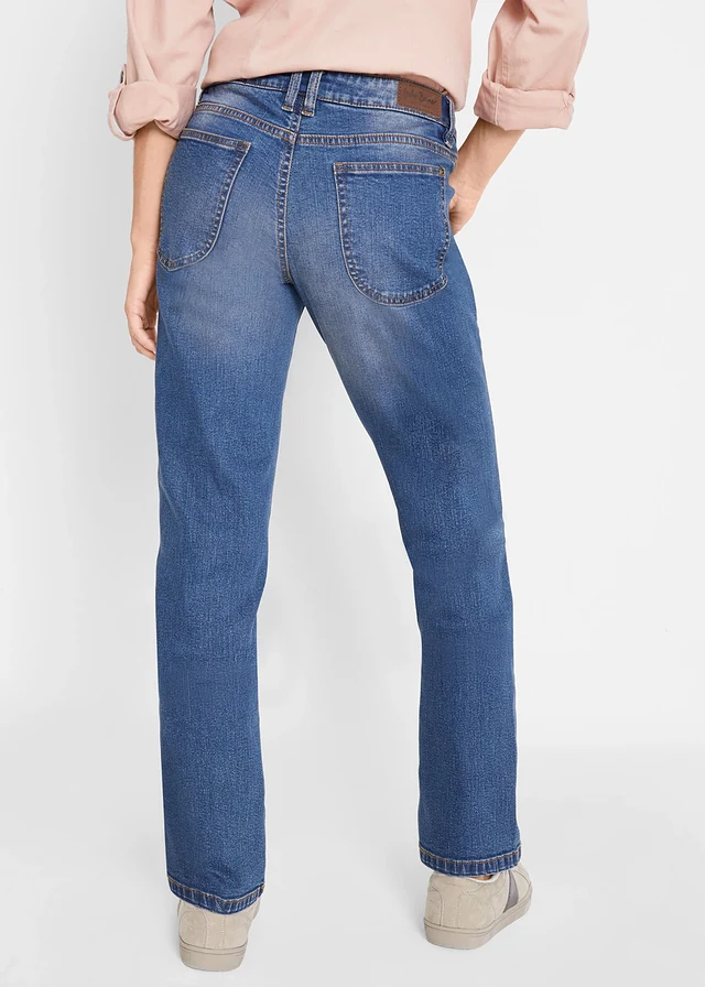 Jean Straight taille mi-haute, extensible • bleu used • product-page.page-title-suffix
