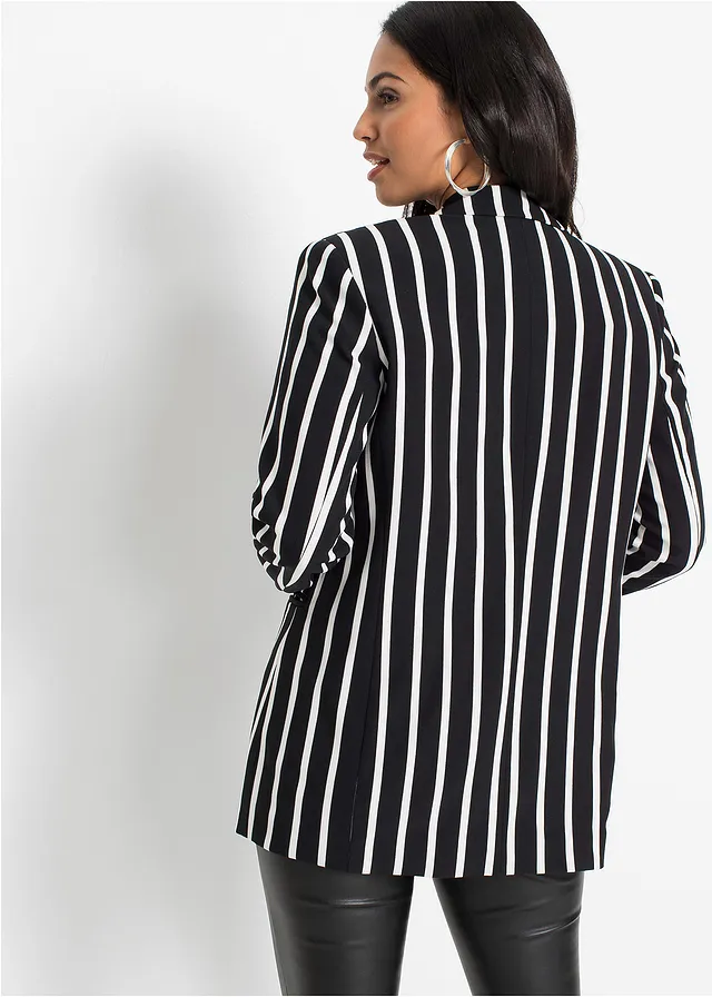Blazer, Kleur: zwart-wolwit gestreept