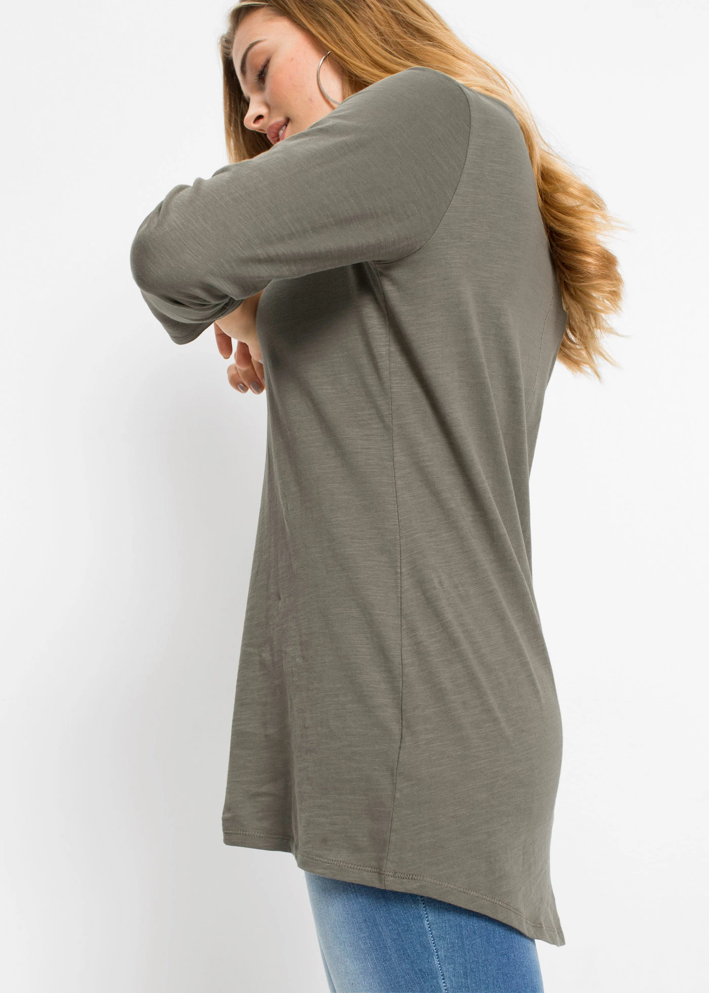 Longsleeve van puur katoen • olijfgroen • bonprix online shop