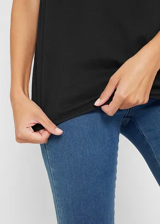 T-shirt z czystej bawełny, krótki rękaw • czarny • sklep bonprix