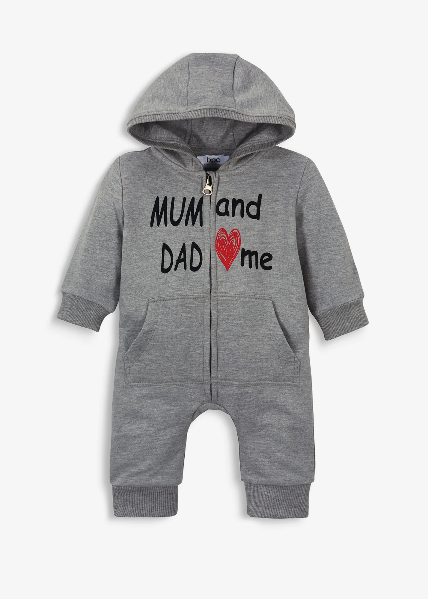 Detský overal s kapucňou, na zips • svetlosivá melírovaná • obchod bonprix