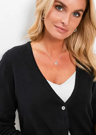 Fijngebreid vest • zwart • bonprix online shop