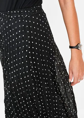 Chiffon rok in crashed look • gestipt zwart/wit • bonprix online shop
